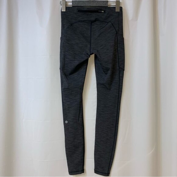 Lululemon Speed Up Tight Full-On Luxtreme Brushed 28" Heathered Black Size 4 - Picture 6 of 11